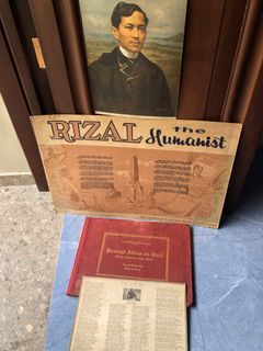 Vintage Old Rizal Prints and Pictorial Album Book by the Jose Rizal National Centennial Commission Lot Set 1960s