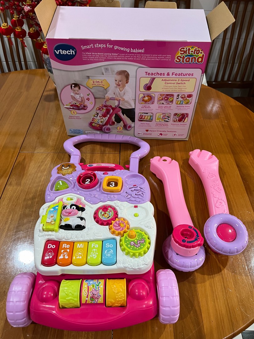 VTech Sit To Stand Learning Baby Walker Toddler Walker Pink