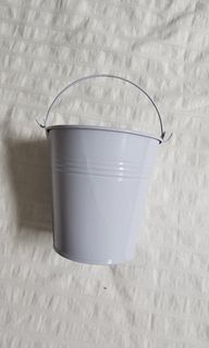 White Metal Bucket for Center tables Decor