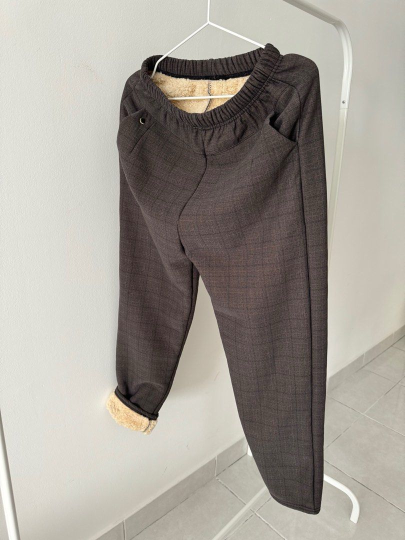 Winter ladies Striped Fleece-Lined Pants, Women's Fashion, Bottoms, Other  Bottoms on Carousell