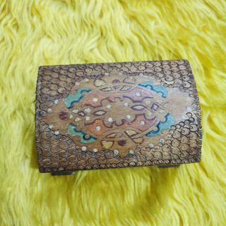 Wooden hand carved jewelry box