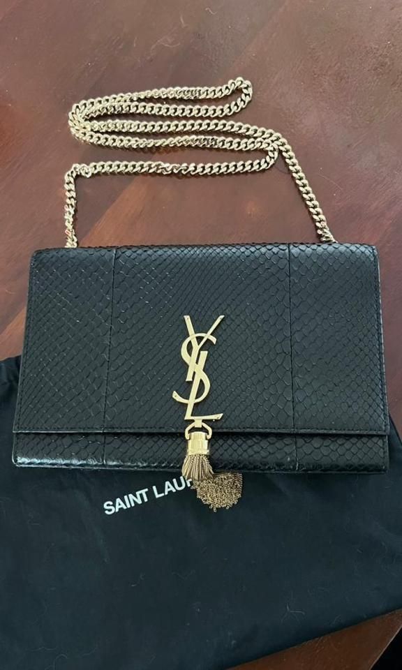 YSL Crossbody Handbeg Snake Skin Black