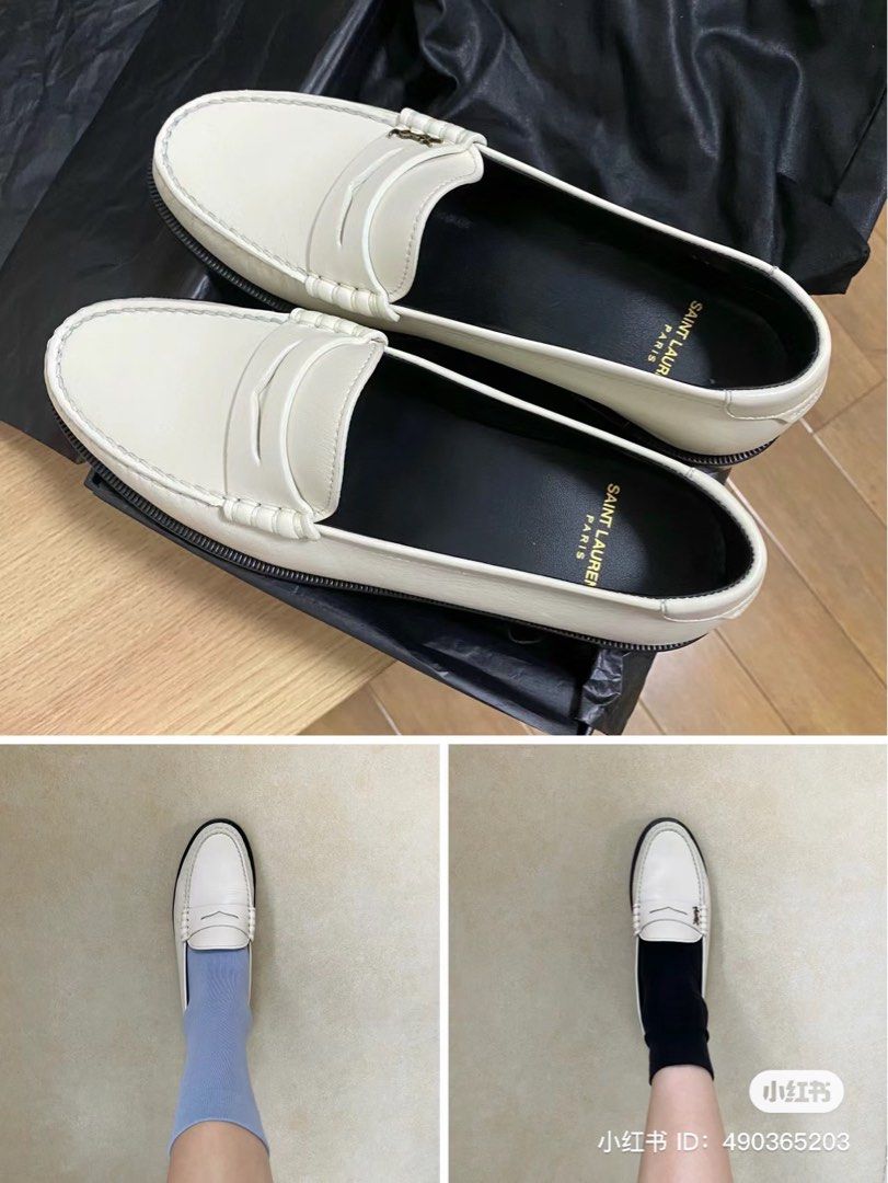 White slip on loafers outlet