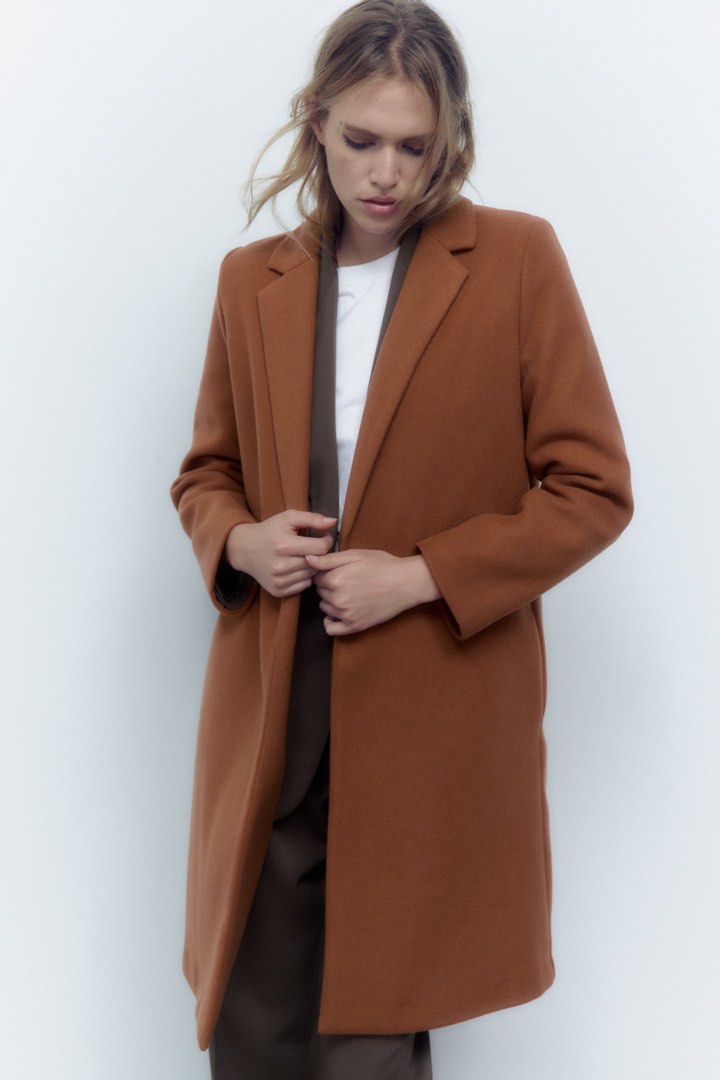 Zara brown hot sale coat womens