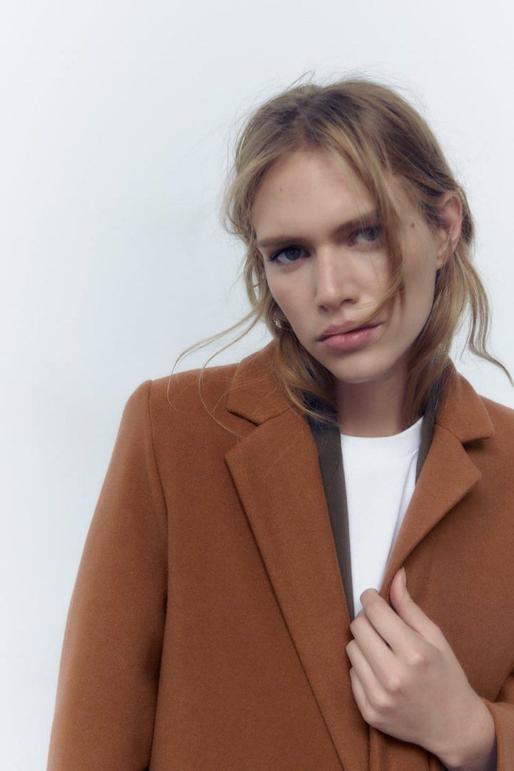 Zara brown outlet coat womens