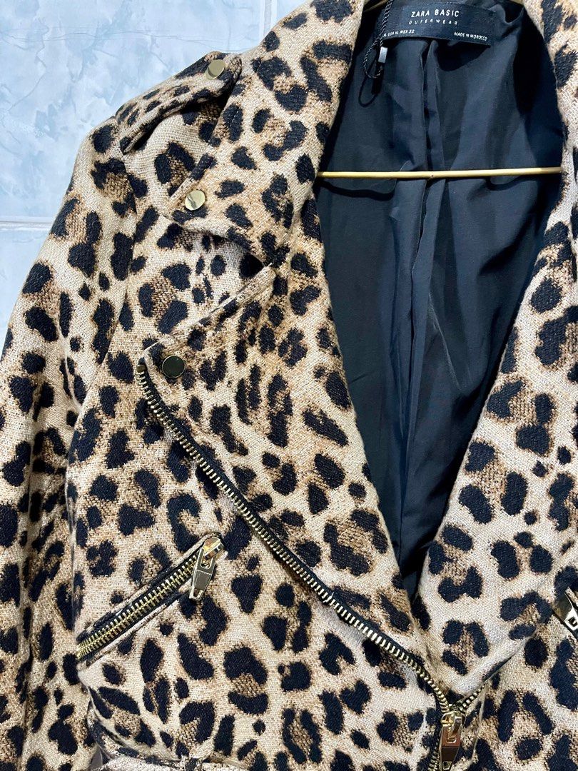 Zara Leopard Biker Jacket