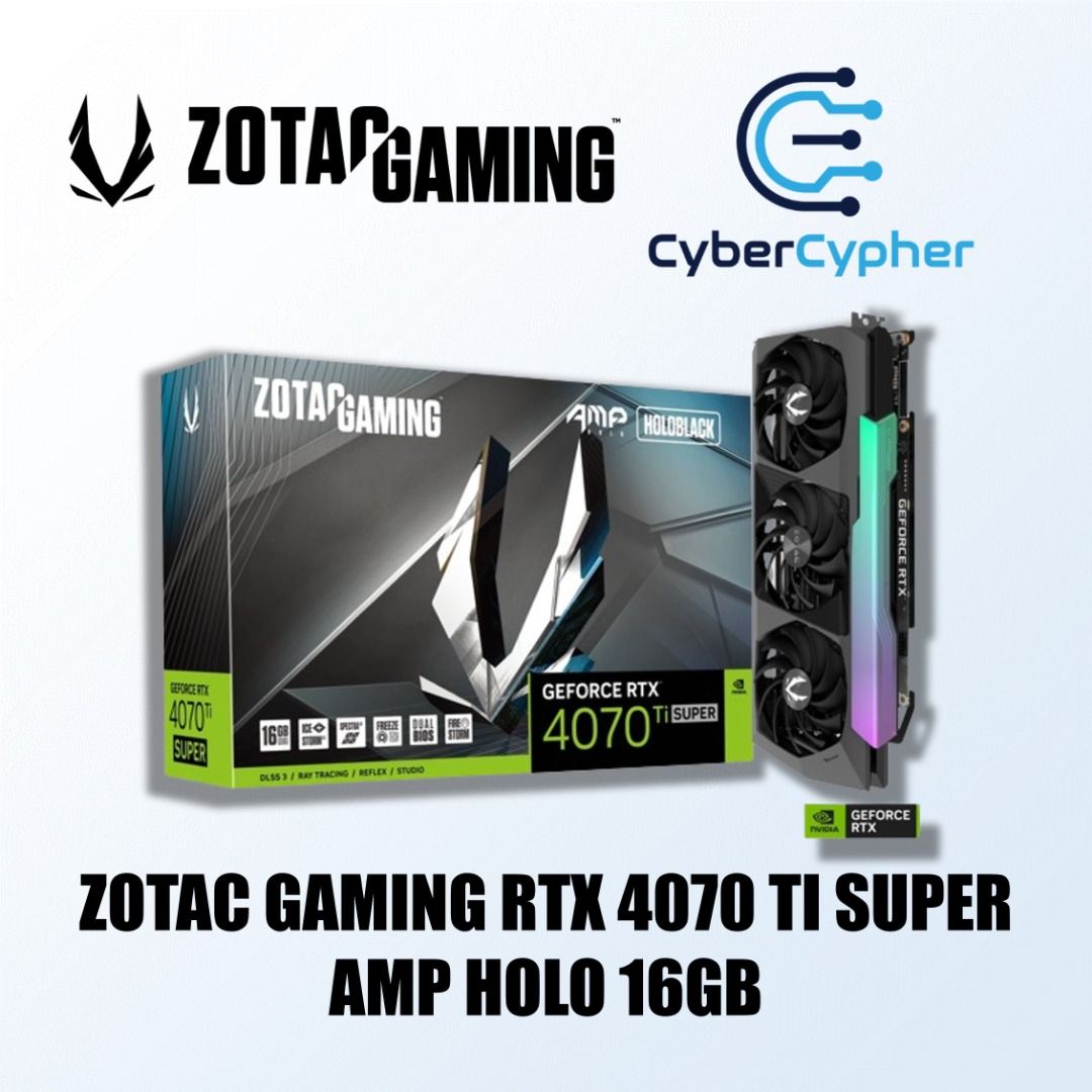 ZOTAC GAMING GeForce RTX 4070 Ti SUPER AMP HOLO 16GB GDDR6X