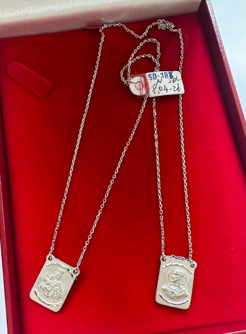 White gold scapular necklace hotsell