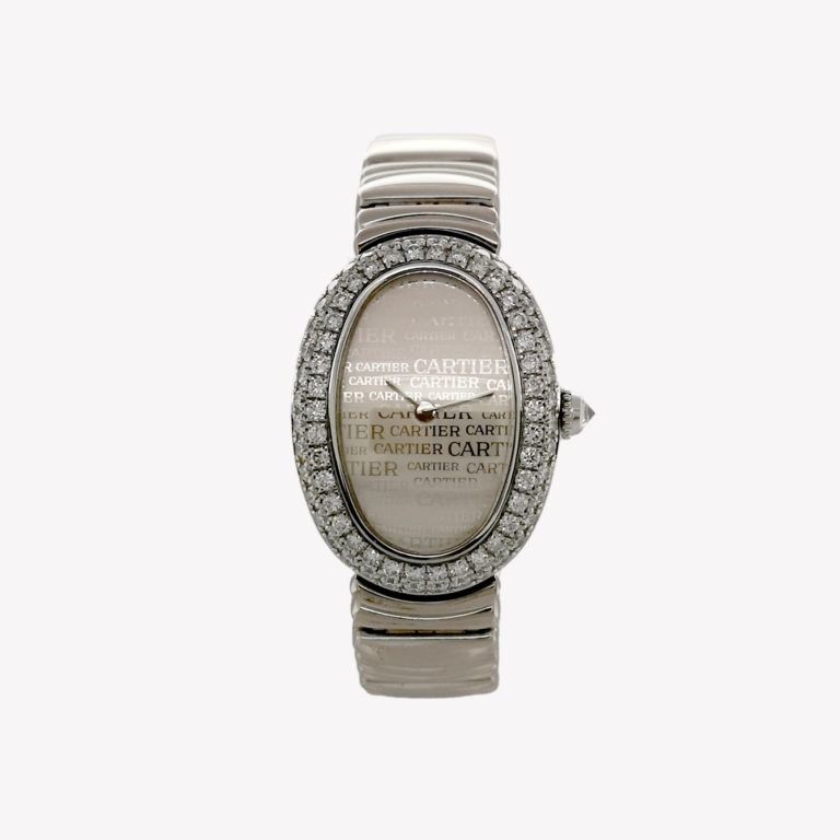 Cartier white gold watch cheap with diamonds