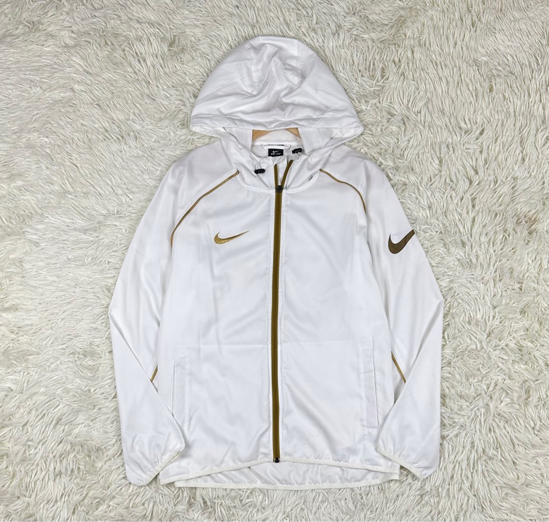 Gold and white nike windbreaker on sale