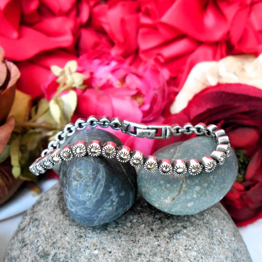 Marcasite silver bracelet outlet