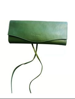🌸 CHOPARD Genuine Green Leather Jewelry Pouch Case 🌸