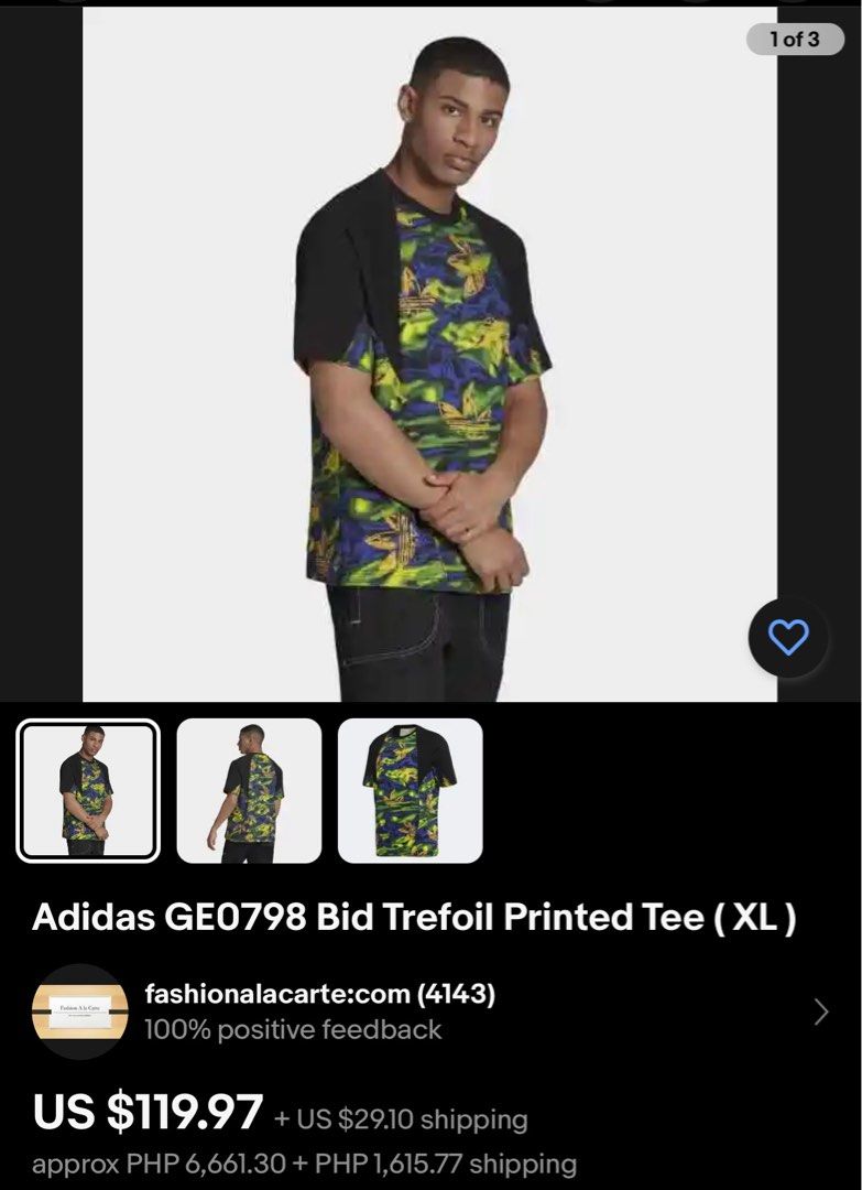 ADIDAS Big Trefoil Blocked Printed Tee