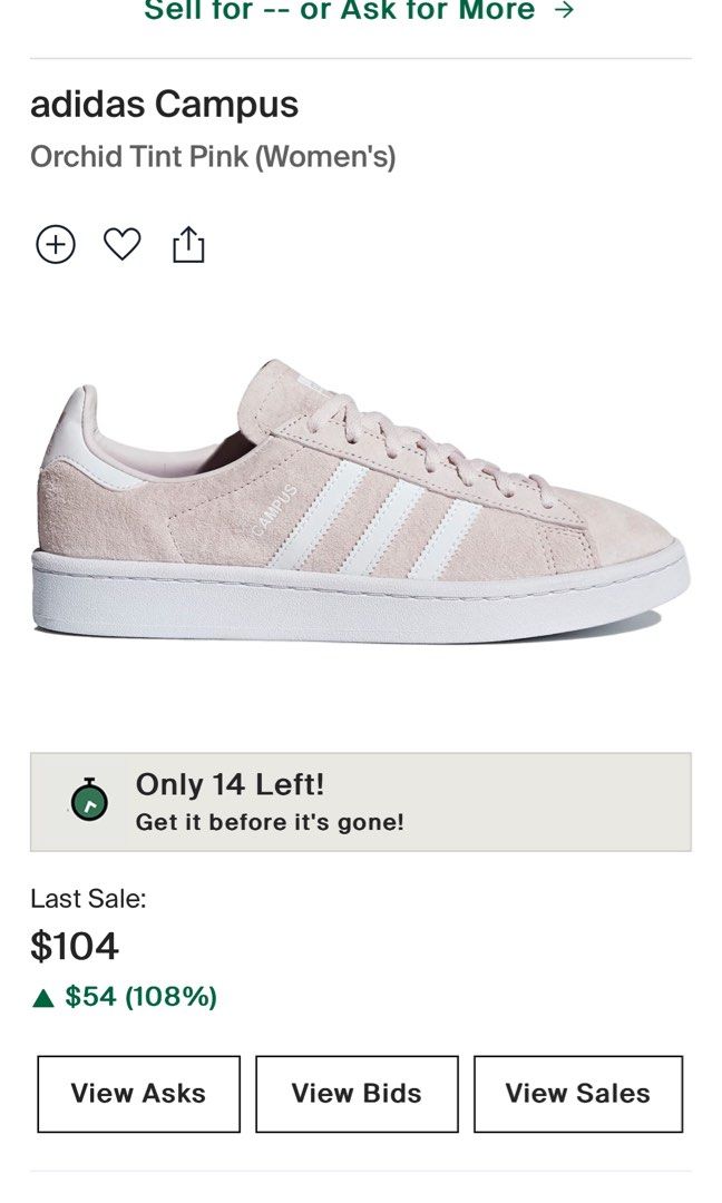 Adidas campus orchid tint hot sale