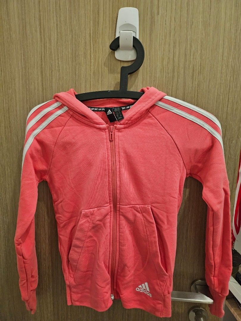 Girls red new arrivals adidas jacket