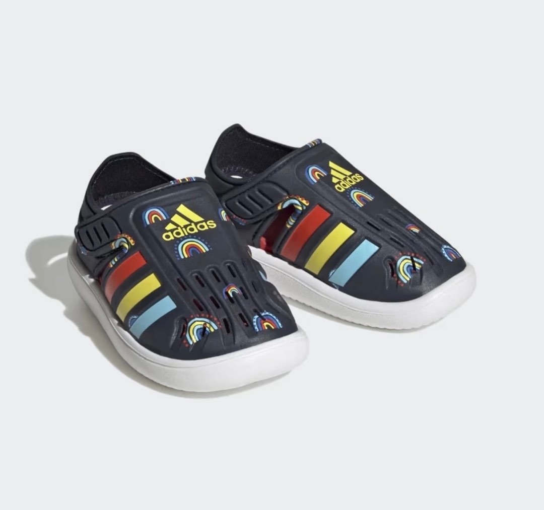 Kids Adidas Water Sandal Synthetic Upper FY6044 White Black 100% Authentic  New | eBay