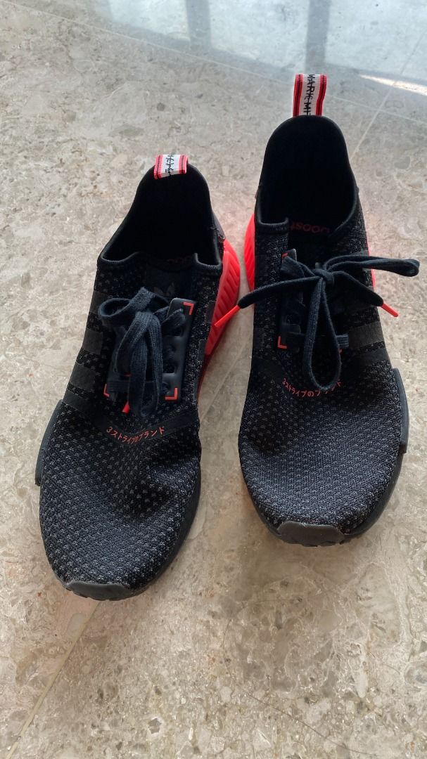 Adidas NMD R1 Knit Black Signal Pink FV1738 UK9 US9.5