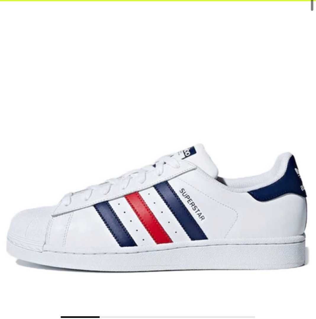 Red white and blue adidas superstar clearance