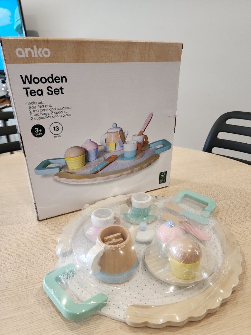 Anko Wooden Tea Set Toys for Creative Learning Limited Stock