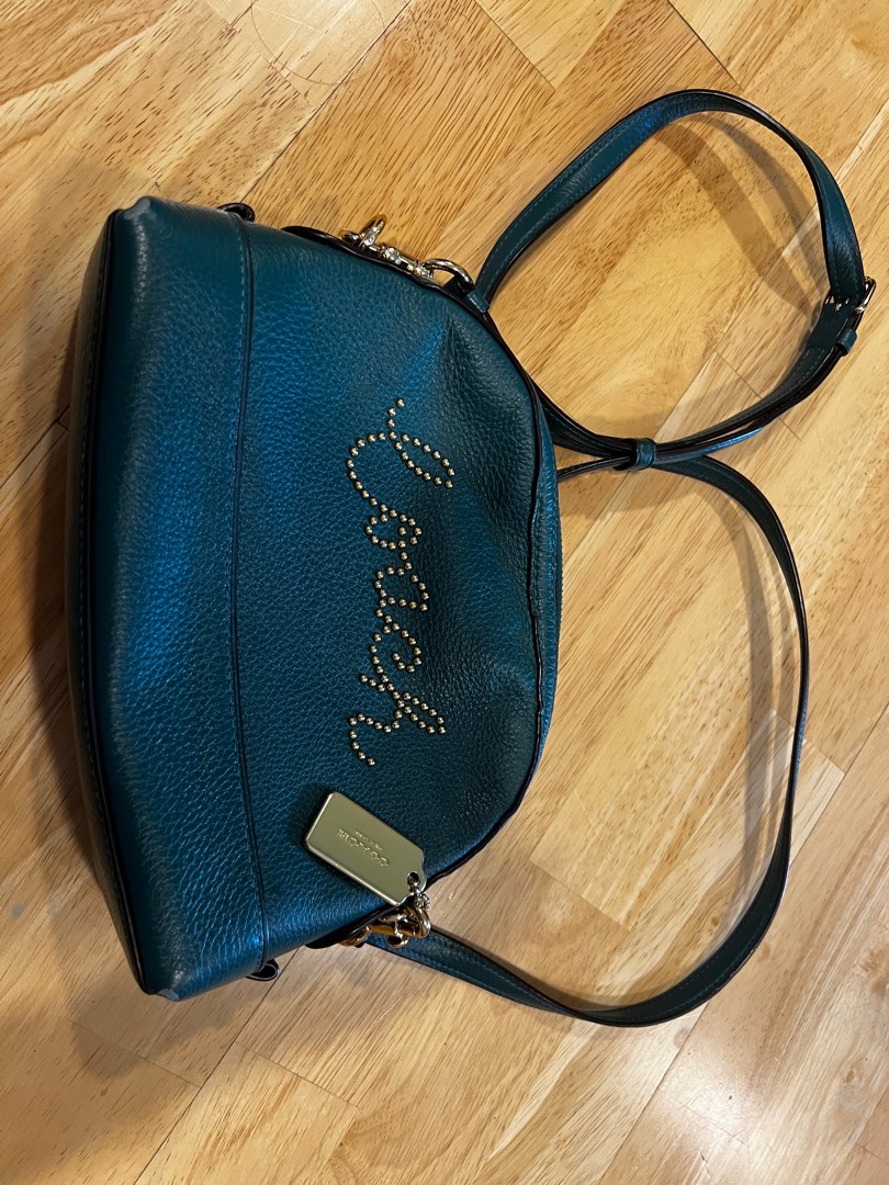 Authentic Coach Script Leather Dome Sling Bag