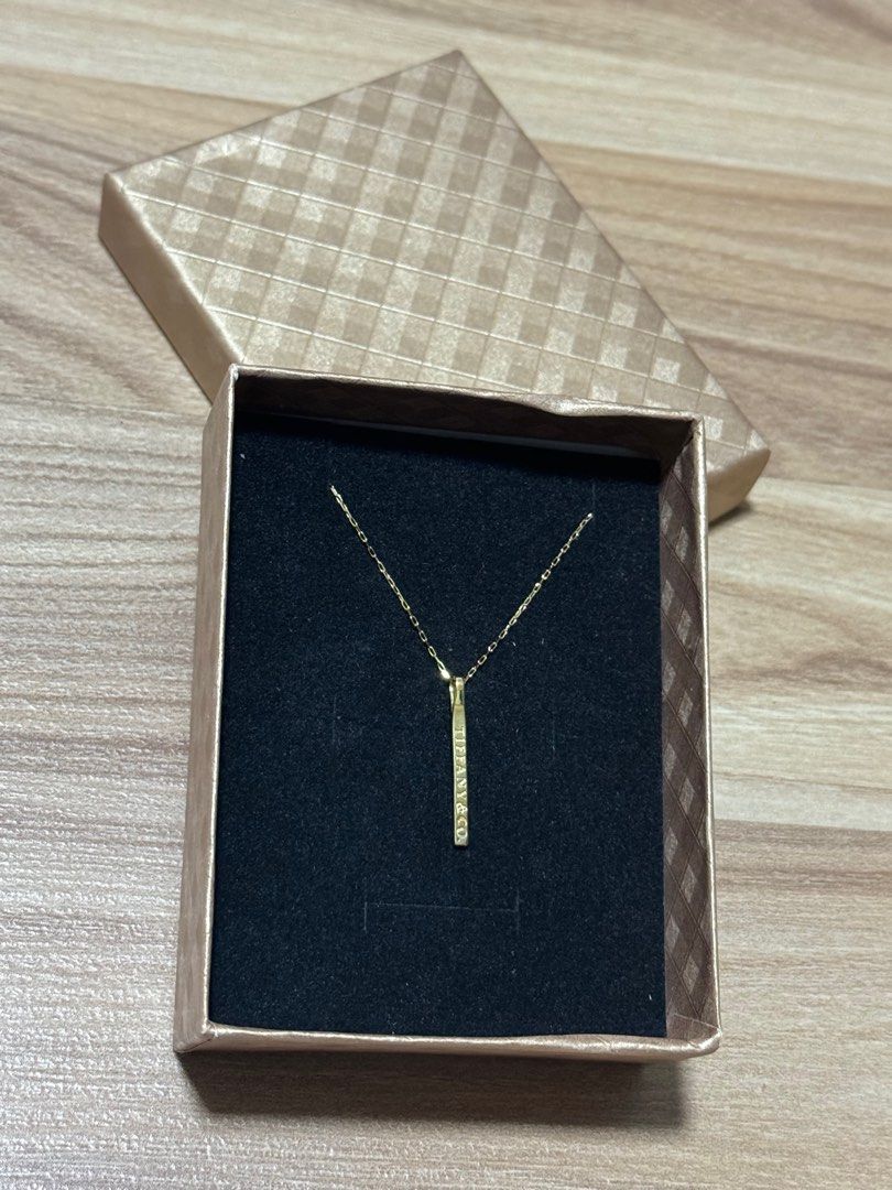 White gold cheap bar necklace