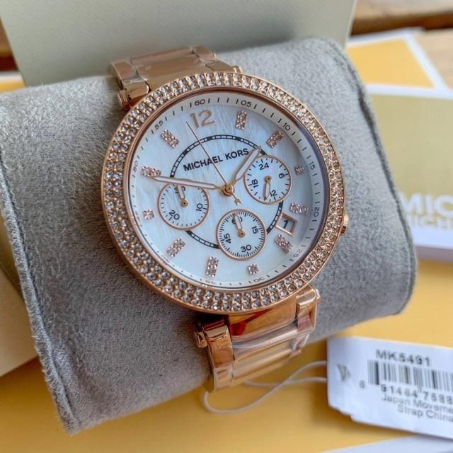 BIG NEW YEAR SALE Michael Kors Parker Rose MK5491 Gold tone Ladies Watch