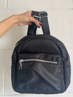 Black Nylon Small Backpack