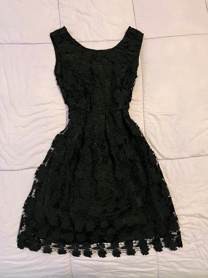 Classy black lace dress sales