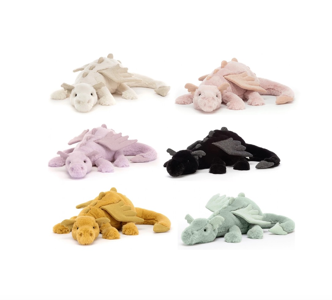 [IN STOCK] BNWT Jellycat dragon all colours and sizes - snow dragon ...