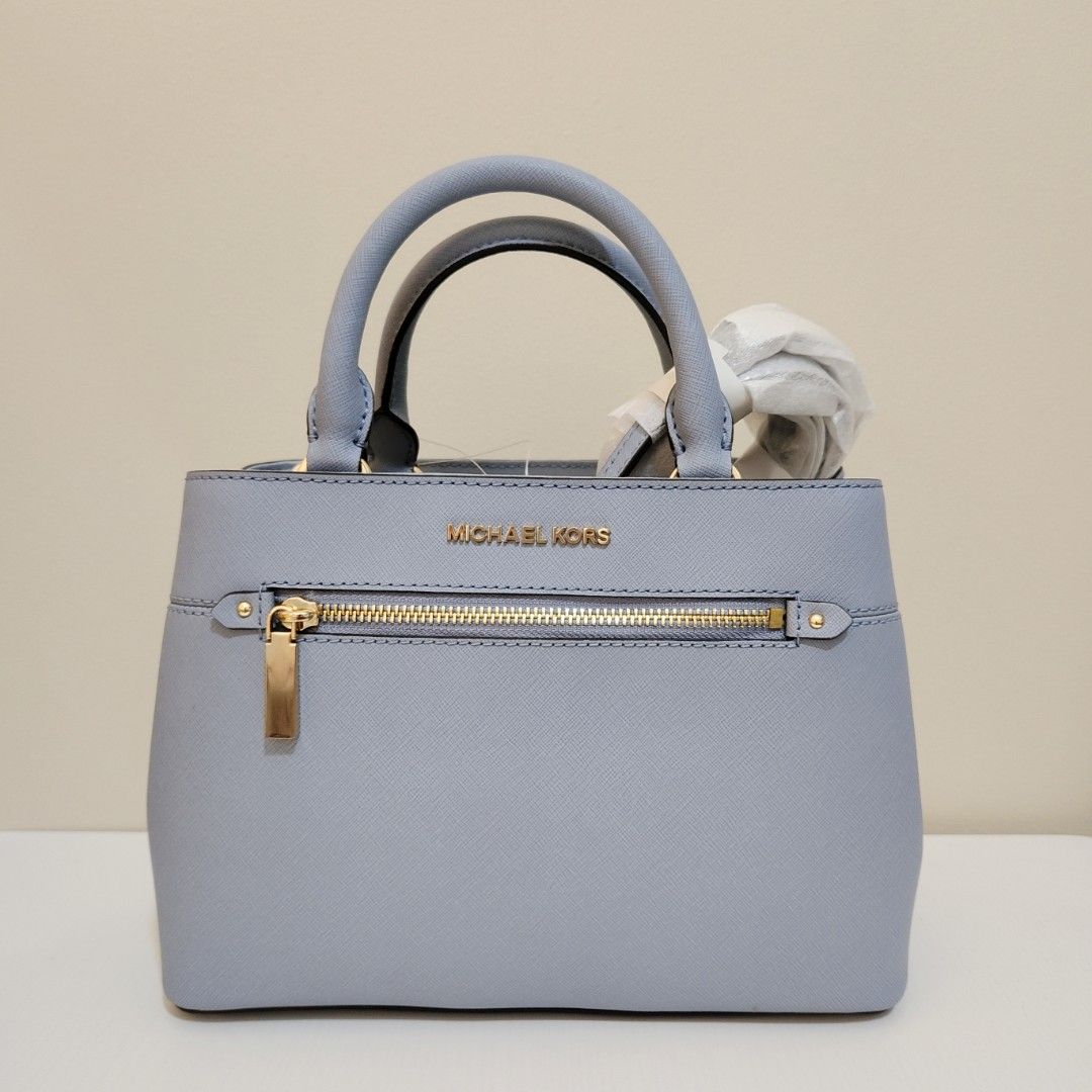 Michael Kors Light Blue Saffiano Leather Jet Set Camera Crossbody Bag Michael  Kors | TLC