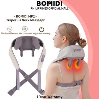 BOMIDI Kneading Neck Massager Neck Shoulder Clamp Massager Hot Compress Muscle Relax MP2