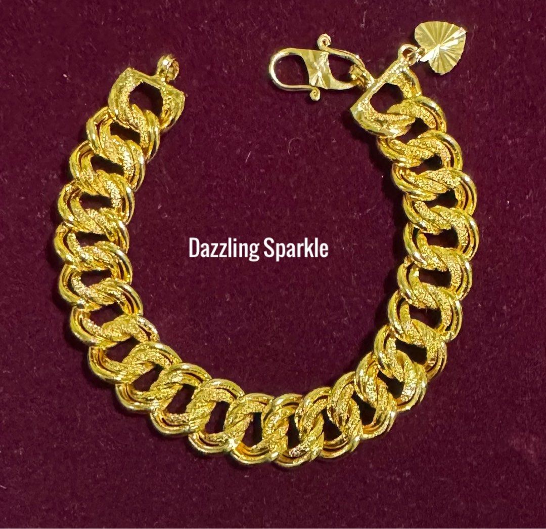 Bracelet CoCo viral 1.3 cm 100 Bangkok premium gold pure plated Cop 916 lebar width 1.3cm Length 17.5cm weight 33gm Long lasting quality