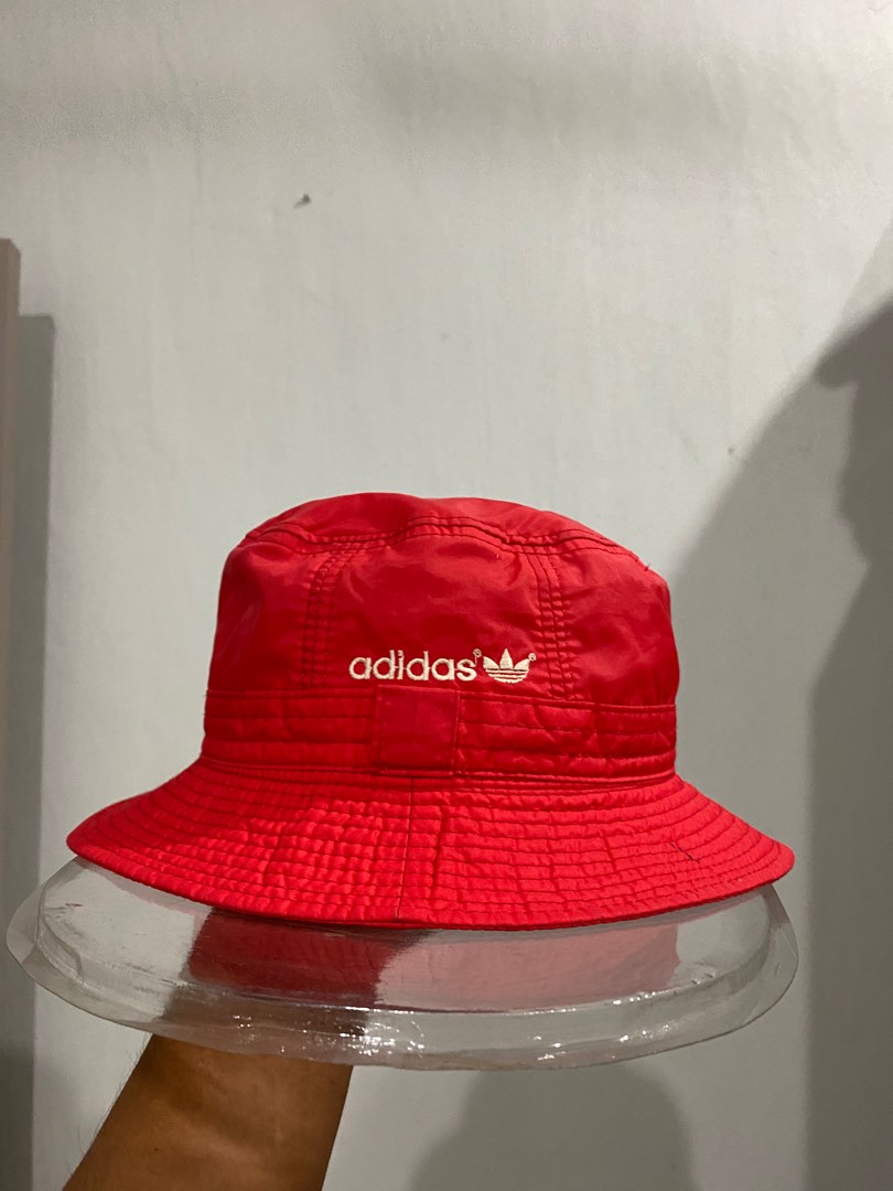 Adidas red store bucket hat