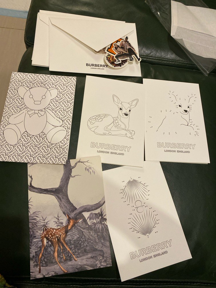 Burberry gift card with envelope and stickers Hobbies Toys Stationery Craft Art Prints on Carousell