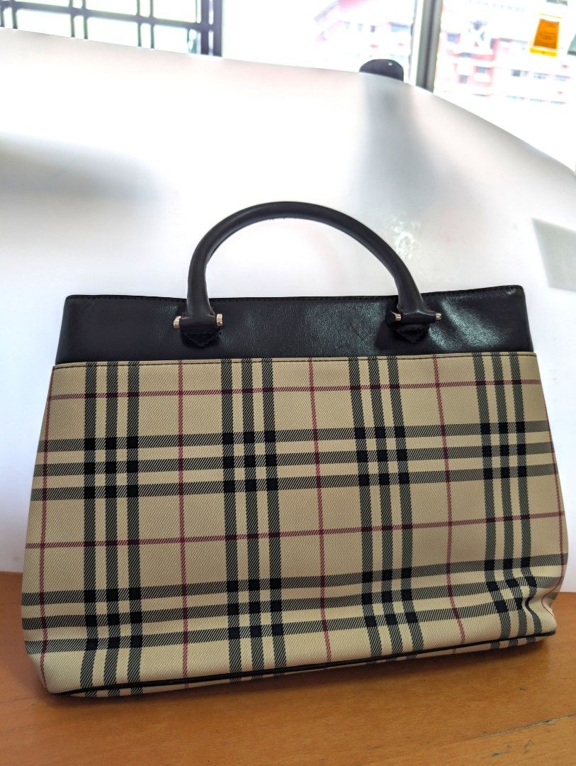 Burberry nova check tote bag hot sale