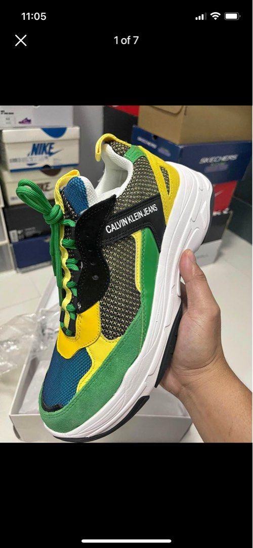 Calvin klein jeans marvin logo sneaker green cheap