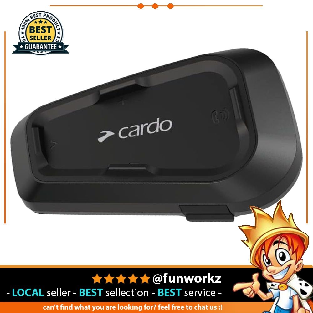 Cardo Spirit HD Motorcycle Bluetooth Communication Headset - Black, Single  Pack