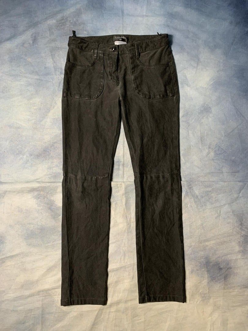 Chanel unveiled pocket pants (Category: Luxury Apparel) located in Makati City. Submitted by ragrepository (Listing ID 1282048369, Image 1). Description: Waistline 29-30 Length 37" Leg opening 6" No major flaws 3500+shipping fee.