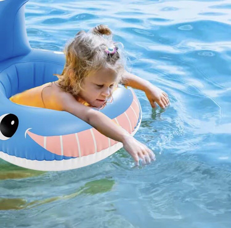 Children Inflatable Swimming Seat Ring Anti Leaning Cushion Blue