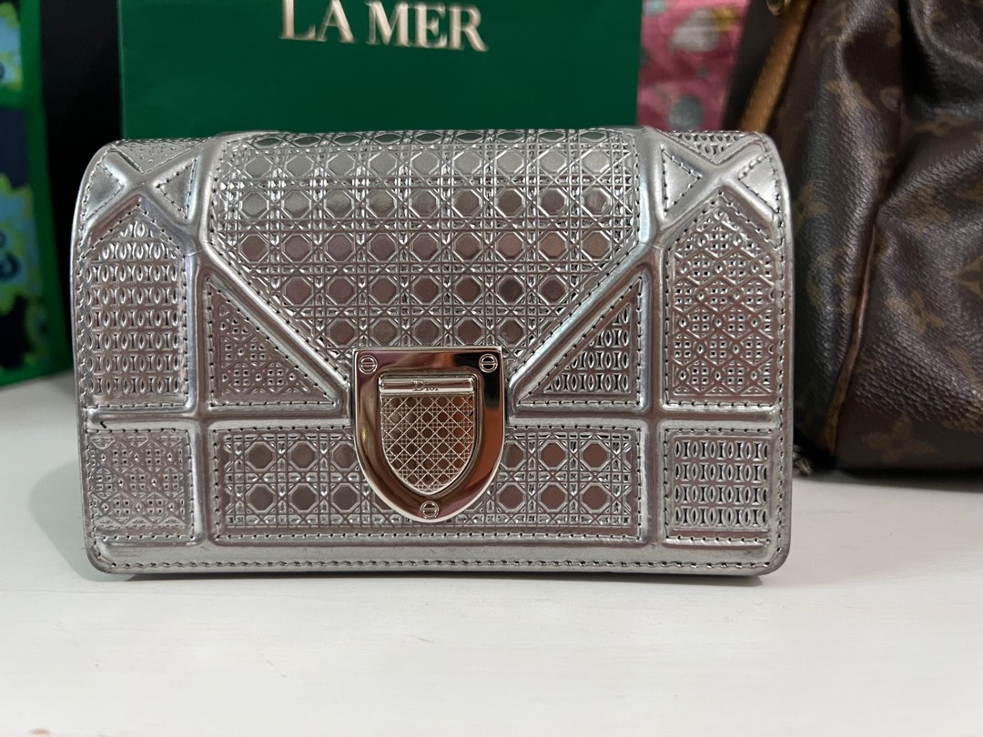 Christian Dior Microcannage Diorama Metallic patent leather Like