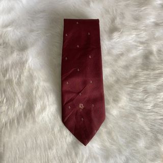 Christian Dior Monsieur Red Embroidered Necktie