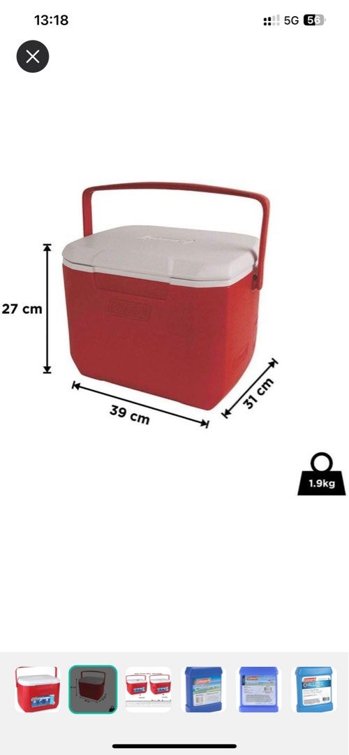 Coleman 15L Excursion Cooler with 2 Coleman Chillers Large Ice