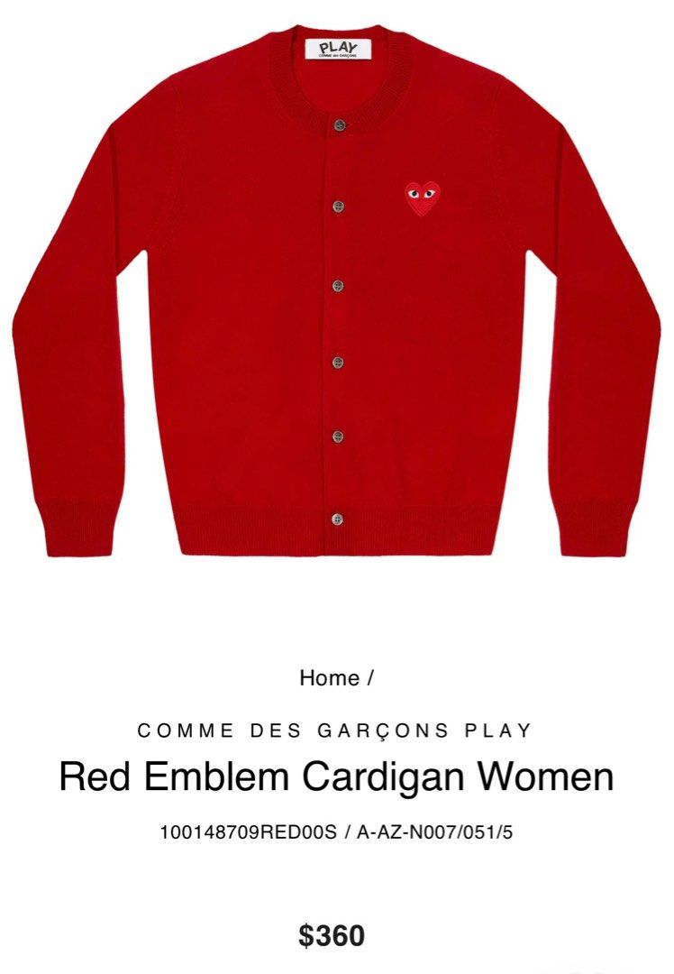 Comme des garcons play women's cardigan shop