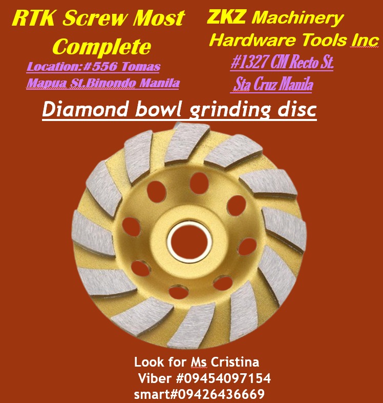 Diamond bowl grinding disc, Commercial & Industrial, Construction Tools ...