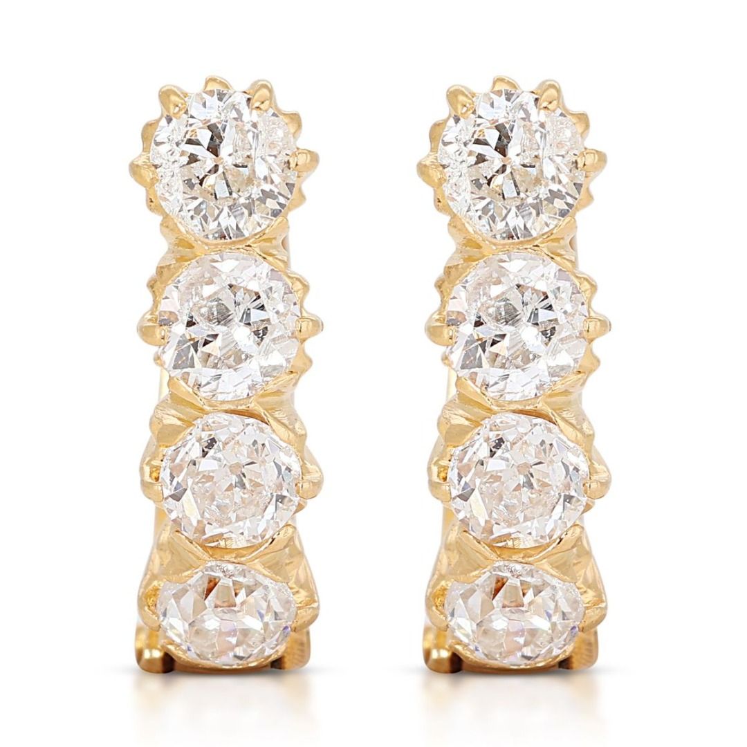 Elegant 1.12ct Plug Diamond Earrings set in 18K Rose Gold SN RG