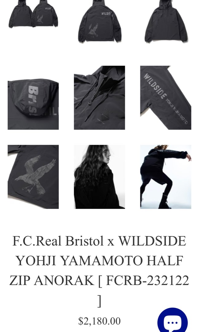f.c.real Bristol x WILDSIDE YOHJI YAMAMOTO HALF ZIP ANORAK