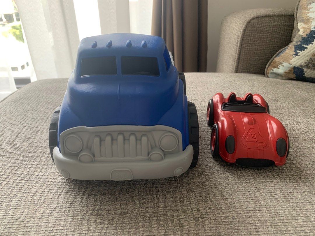 Green toys flatbed sale truck and race car