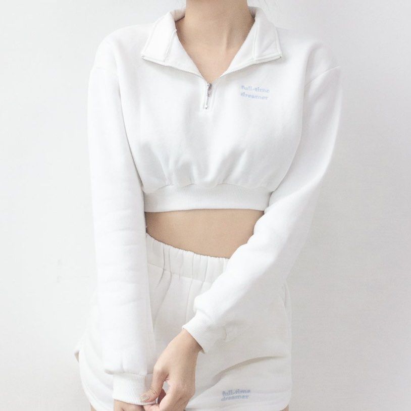 White sweater clearance crop