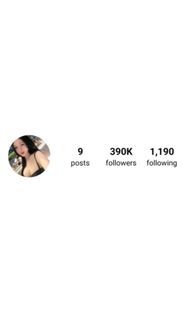 instagram account with 390k followers