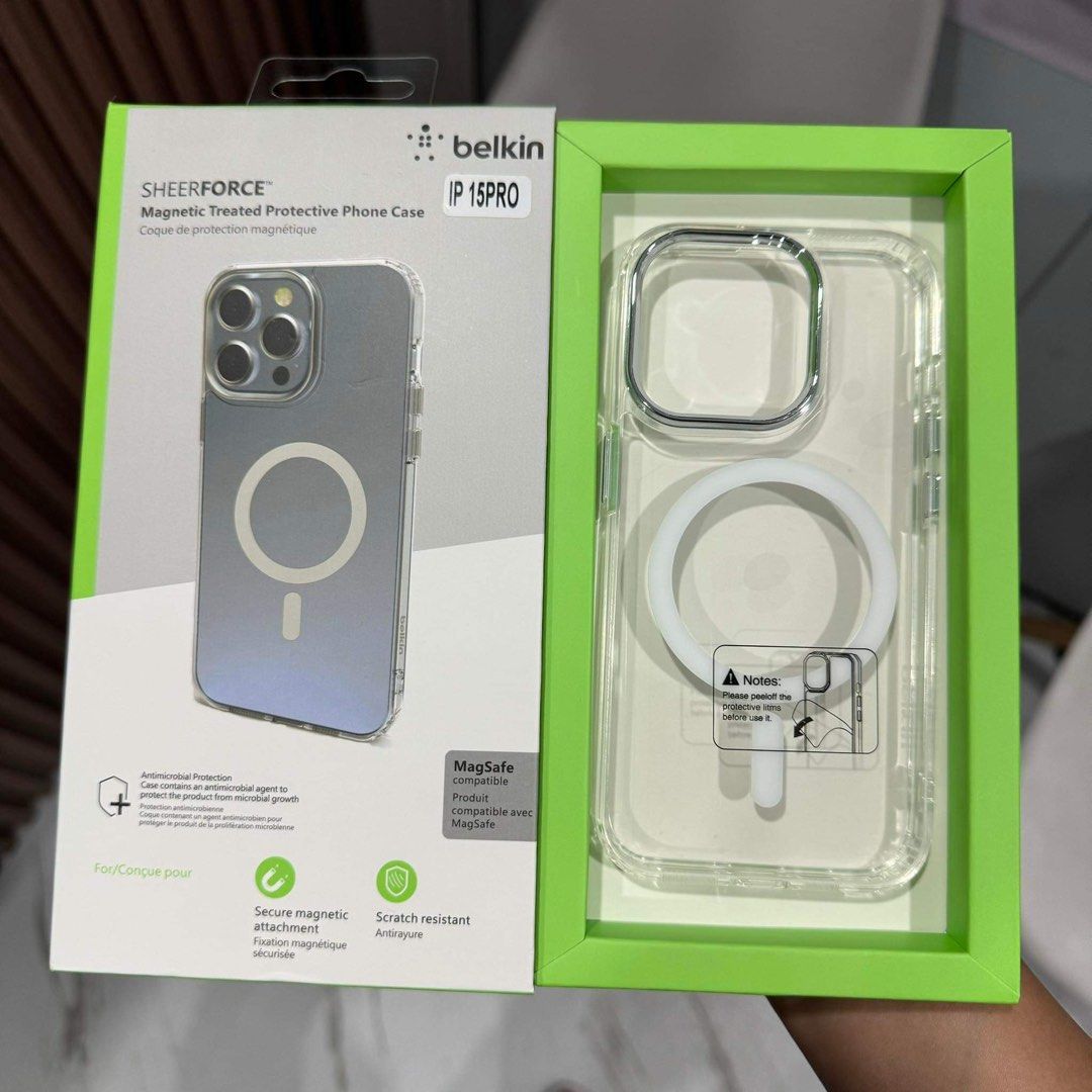 Belkin SheerForce iPhone 15 Pro用MagSafe対応保護ケース MSA017QCBK-DY